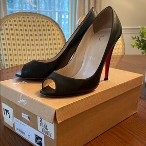 Christian Louboutin Black Peep Toe Heels